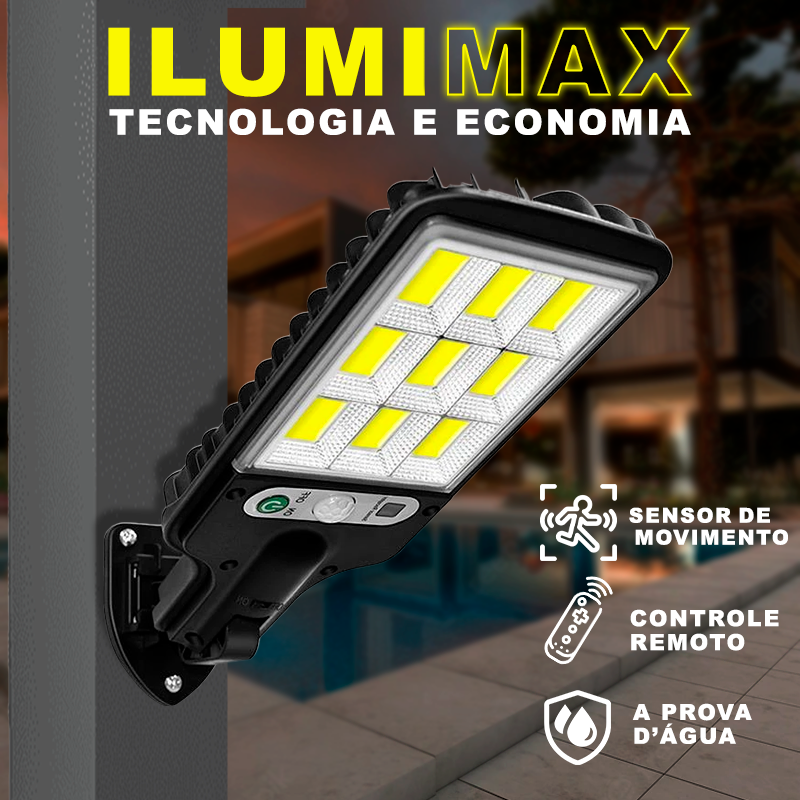 Refletor LED Solar com Sensor de Movimento Brasileiro / IlumiMax